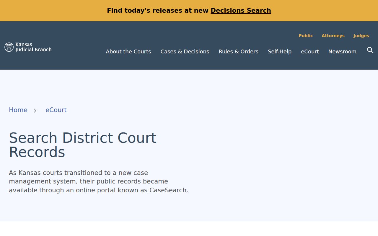 Kansas guidance comparing online and courthouse Gove County docket access