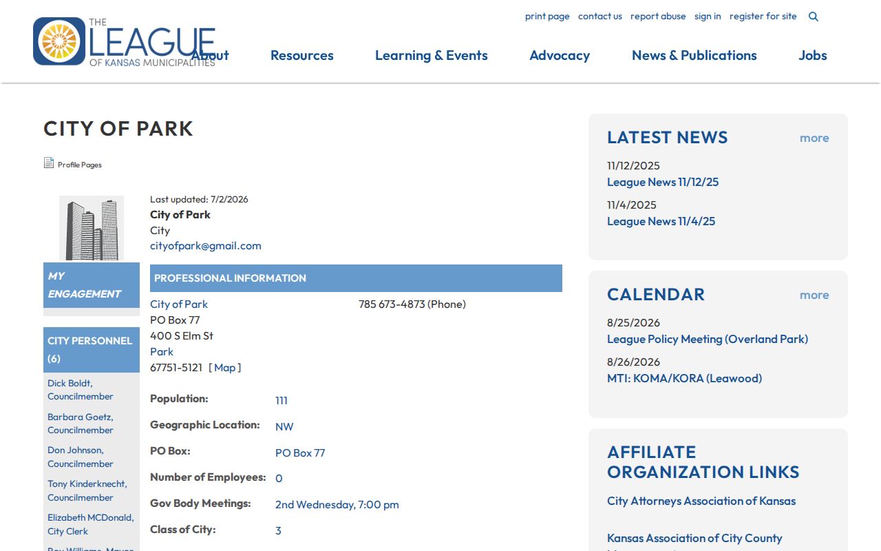 Park court docket municipal contact profile
